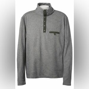 UNTUCKit Parkson Snap Pullover Sweatshirt Gray Quarter Snap Mock Neck Men’s Med